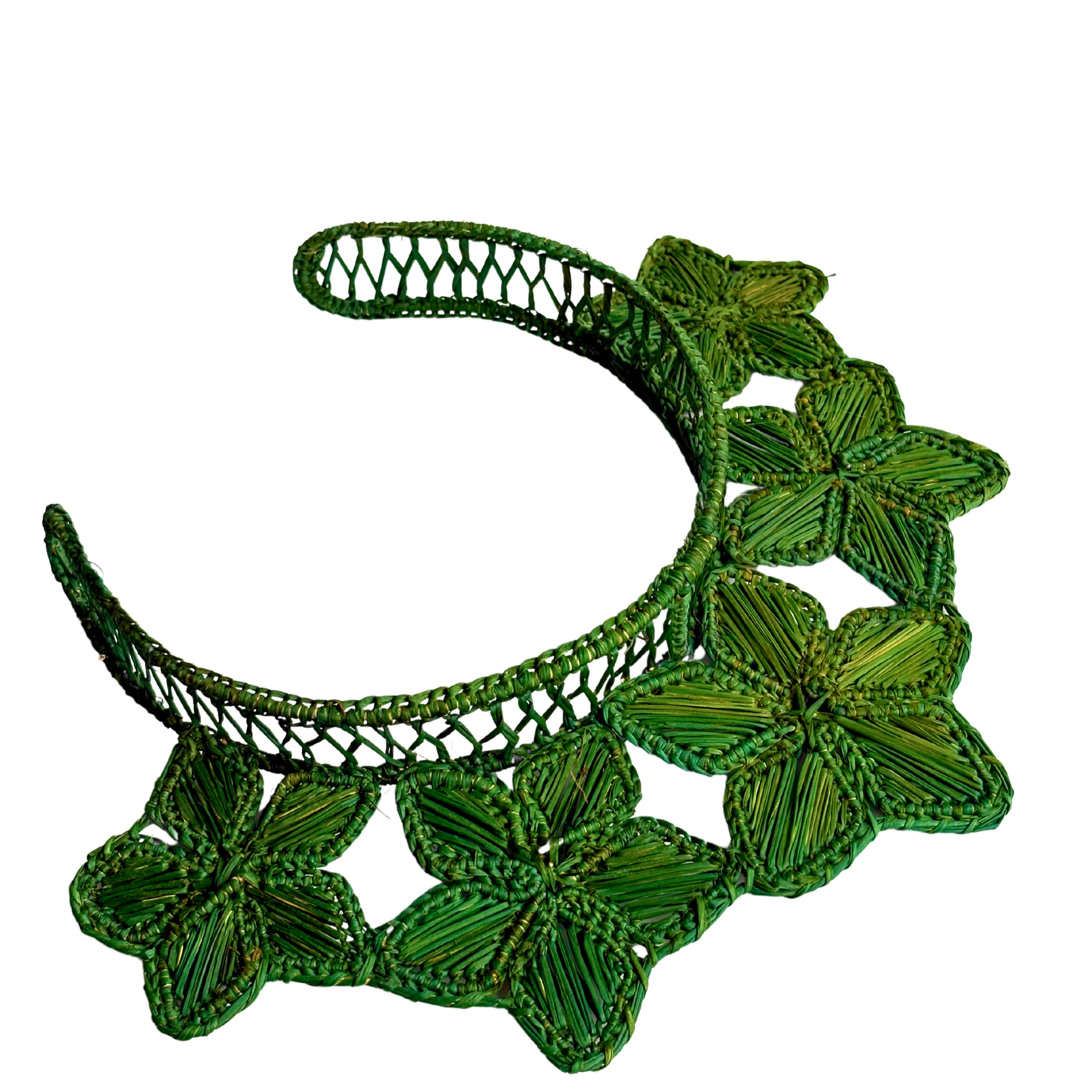 Handmade flower iraca palm headpiece