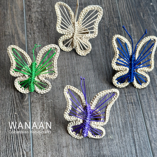 Butterfly Napkin ring, Iraca straw napkin ring, handmade from Colombia, Luxury dinner, stylish table set