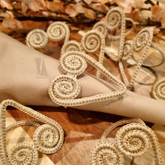 Faith Napkin Ring Style, Iraca Straw napkin ring, Handmade Napkin Ring from Colombia - Set of 4 OR 6 Napkin Rings